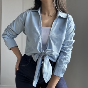 شومیز لینن جلو گره ای