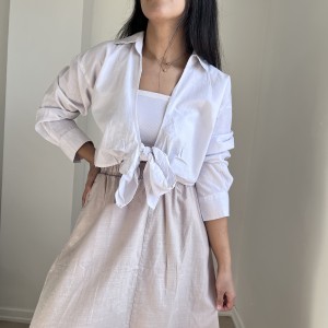 شومیز لینن جلو گره ای