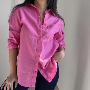 شومیز لینن صورتی کد 5165