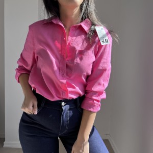 شومیز لینن صورتی کد 5165