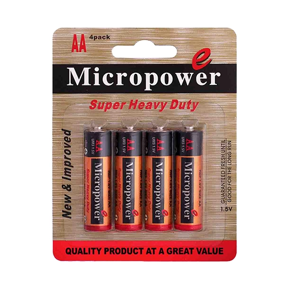باتري قلمی كربن زينك كارتی 4 عددی Micropower