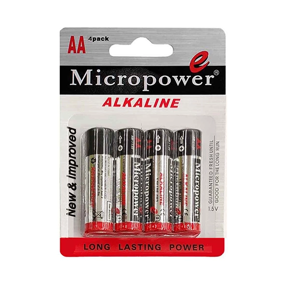 باتري قلمي آلكالاين كارتي 4 عددي Micropower