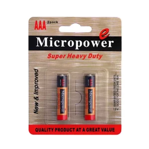 باتري نيم قلمي كربن زينك كارتي 2 عدد Micropower