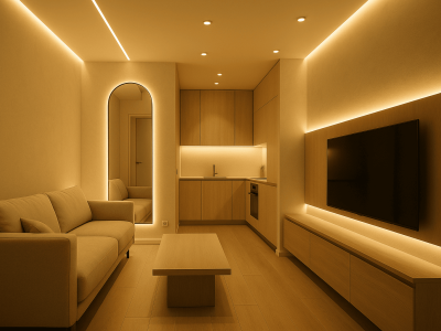 بهترین نورپردازی برای آپارتمان‌های کوچک: راهنمای کامل، علمی و کاربردی