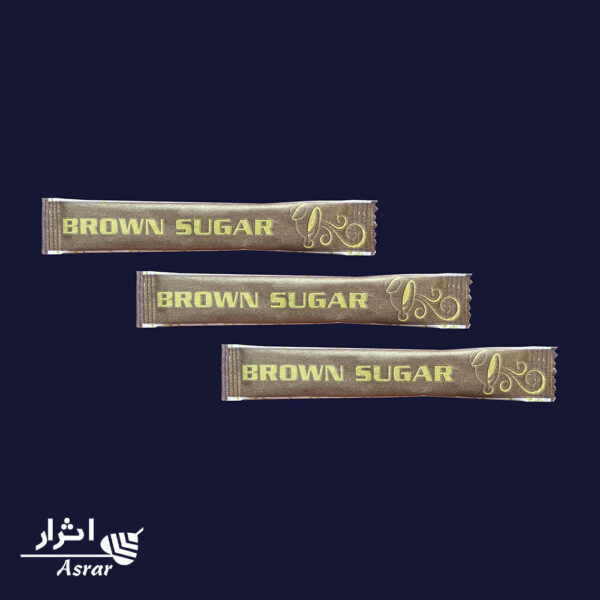 ساشه شکر قهوه‌ای تک نفره بسته بندی استیک اثرار ۱۵۰۰ عددی