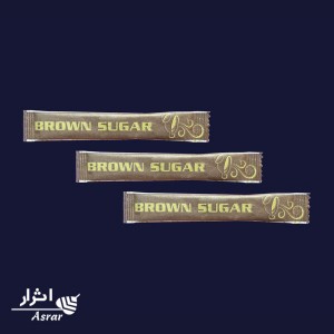 ساشه شکر قهوه‌ای تک نفره بسته بندی استیک اثرار ۱۵۰۰ عددی