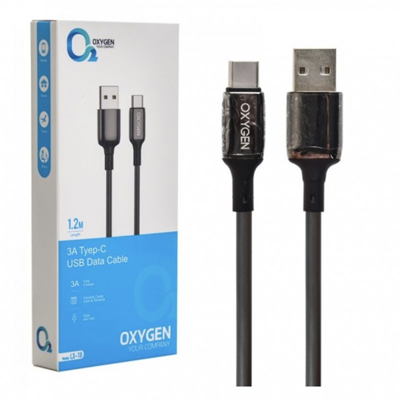کابل تایپ سی (Type-C) اکسیژن (OXYGEN) طول 1.2 متر مدل LX-18