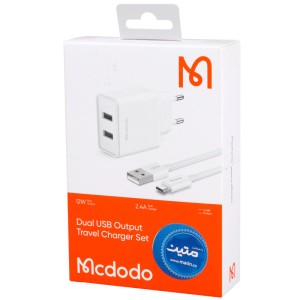 شارژر دیواری 12 وات مک دودو CH-3971 2.4A + کابل میکرو یو اس بی