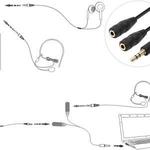 کابل تبدیل  ۱  صدا به ۲ صدا ۲۰ سانتیمتری