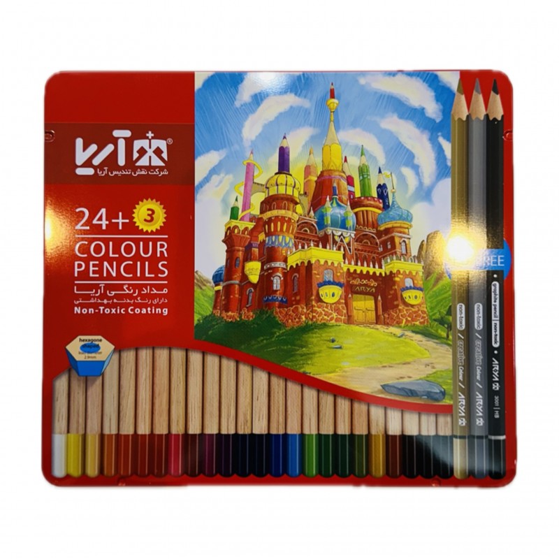 مدادرنگی ۲۴رنگ فلزی آریا
