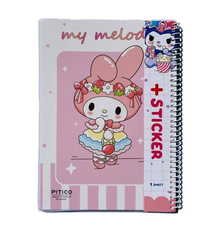 دفتر فنری ۶۰برگ مجلد استیکر دار پیتیکو کد ۳۲۵