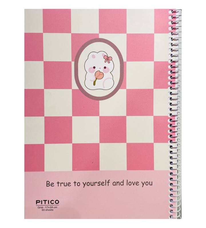 دفتر شطرنجی فنری ۶۰برگ برند پیتیکو