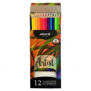 مدادرنگی ۱۲رنگ آریا فلورسنت (شبرنگ ،فسفری)