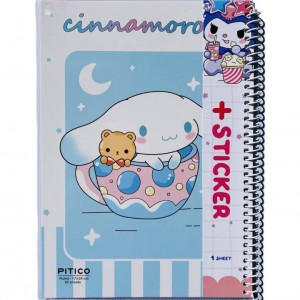 دفتر فنری ۶۰برگ مجلد استیکر دار پیتیکو کد ۳۲۵