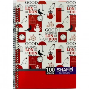 دفتر ۲خط شفیعی ۱۰۰برگ جلد سخت