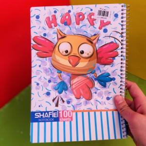 دفتر شفیعی 100 برگ فنری فانتزی کد 80