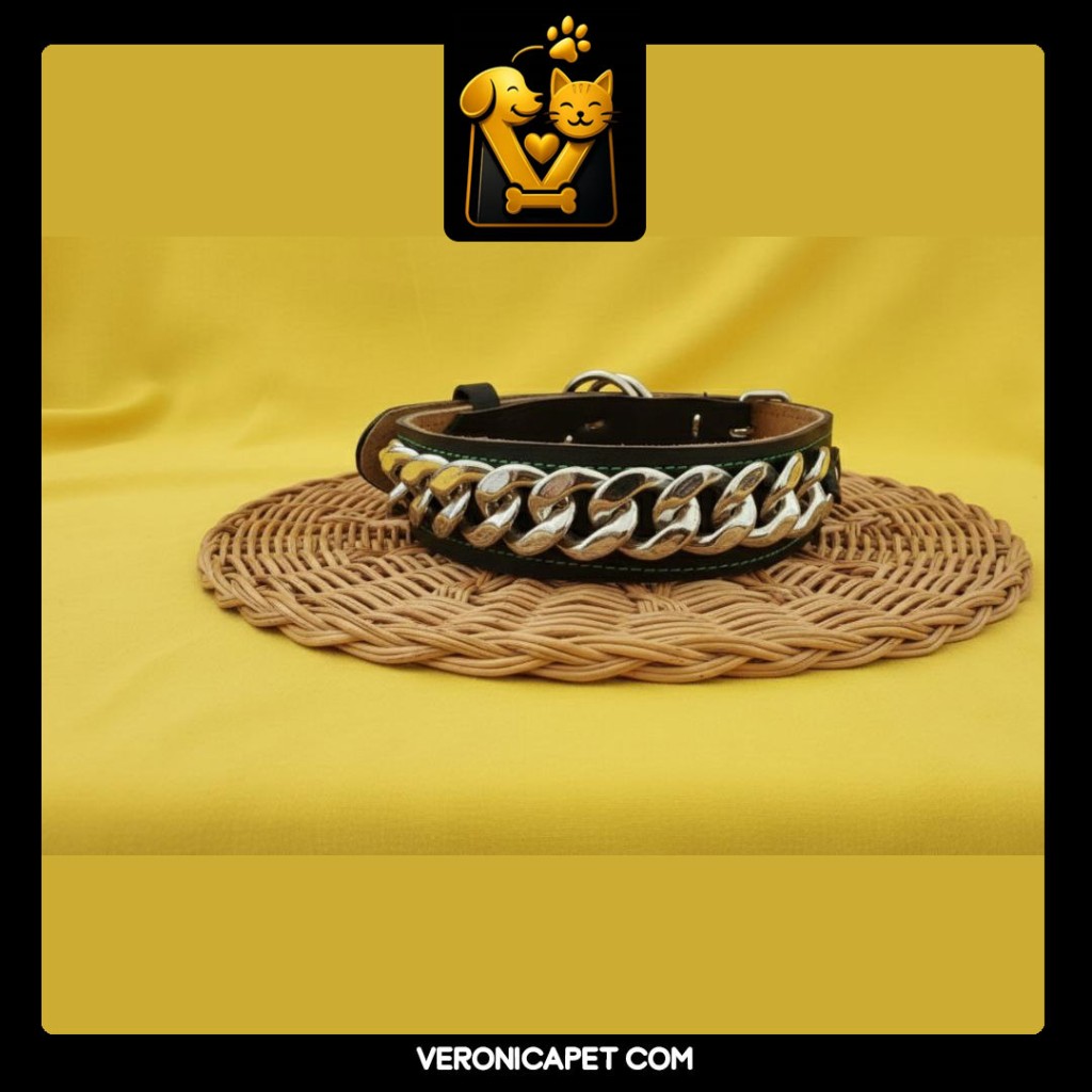 قلاده گردنی چرم گاونیش کارتیر دار | آوش