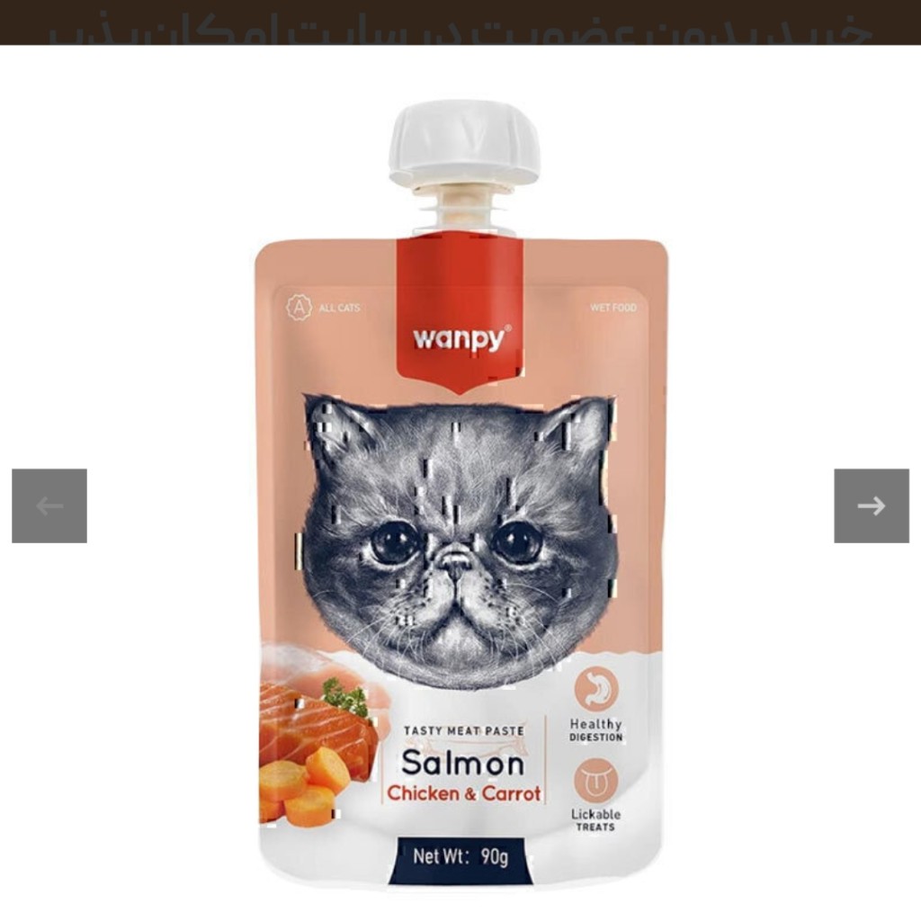 پودینگ گربه ونپی با طعم ماهی سالمون، مرغ و هویج Wanpy Soup Salmon, Chicken & Carrot وزن 90 گرم