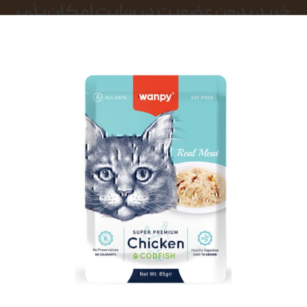 پوچ گربه ونپی با طعم مرغ و ماهی کاد Wanpy Cat Pouch Chicken And Cod Fish بسته 12 عددی