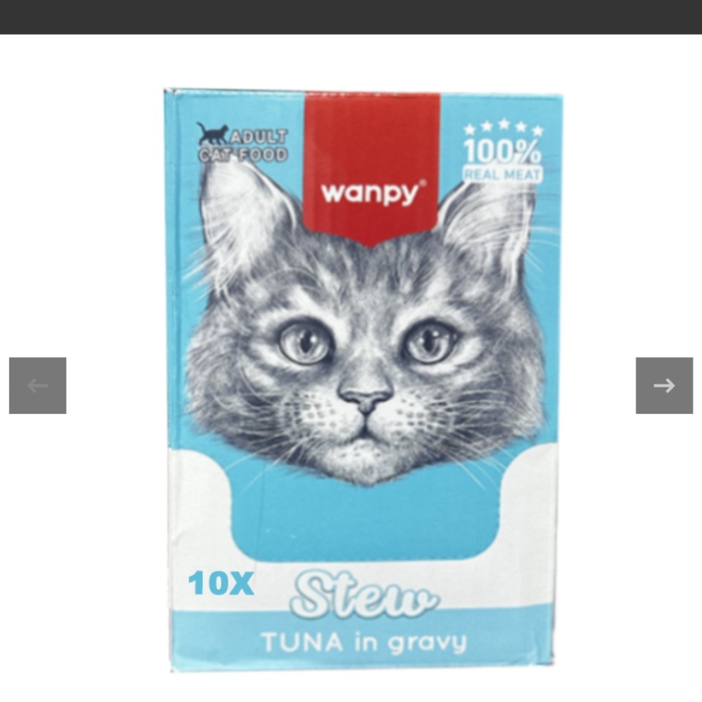 پوچ خورشتی گربه ونپی مدل استیو با طعم تن Wanpy Stew With Tuna in Gravy بسته 10 عددی