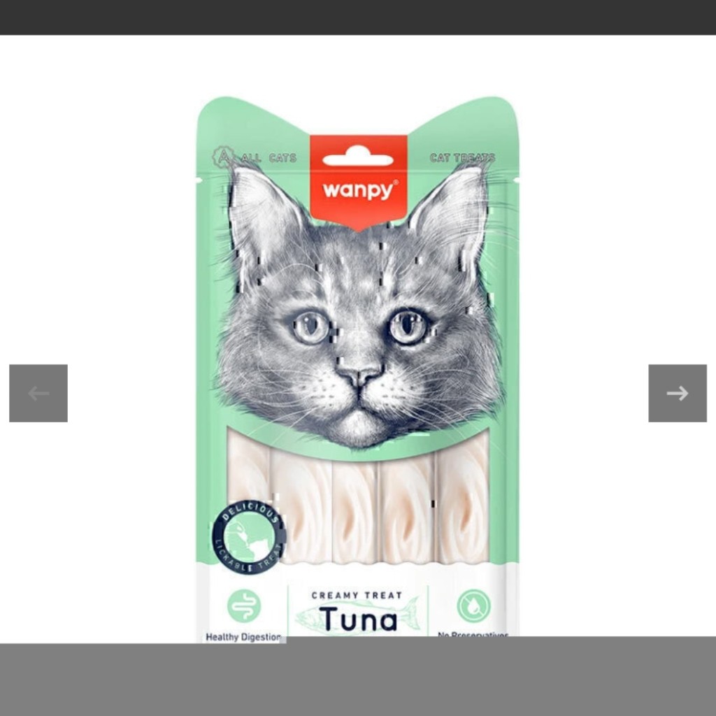 بستنی گربه ونپی با طعم ماهی تن و گوش ماهی Wanpy Treat Tuna & Scallop بسته 5 عددی