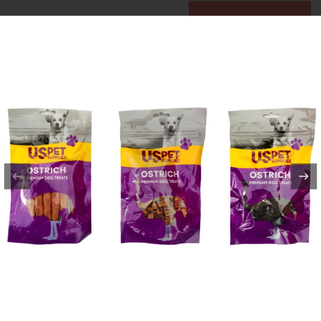 تشویقی سگ یو اس پت مدل پک گوشت شترمرغ USPet Ostrich Pack بسته 3 عددی