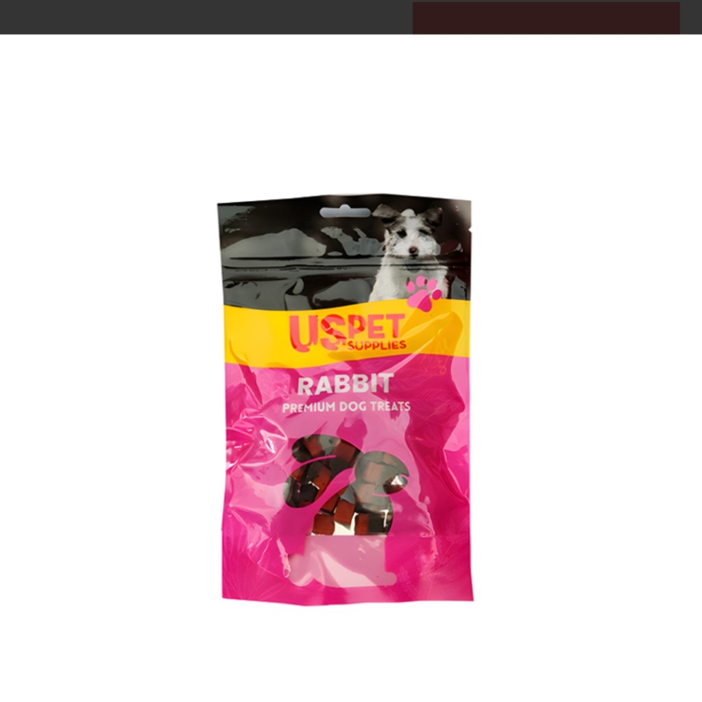 تشویقی سگ یو اس پت با طعم خرگوش و بلوبری مدل حبهای USPet Dog Treat Rabbit & Blueberry Bites وزن 100 گرم