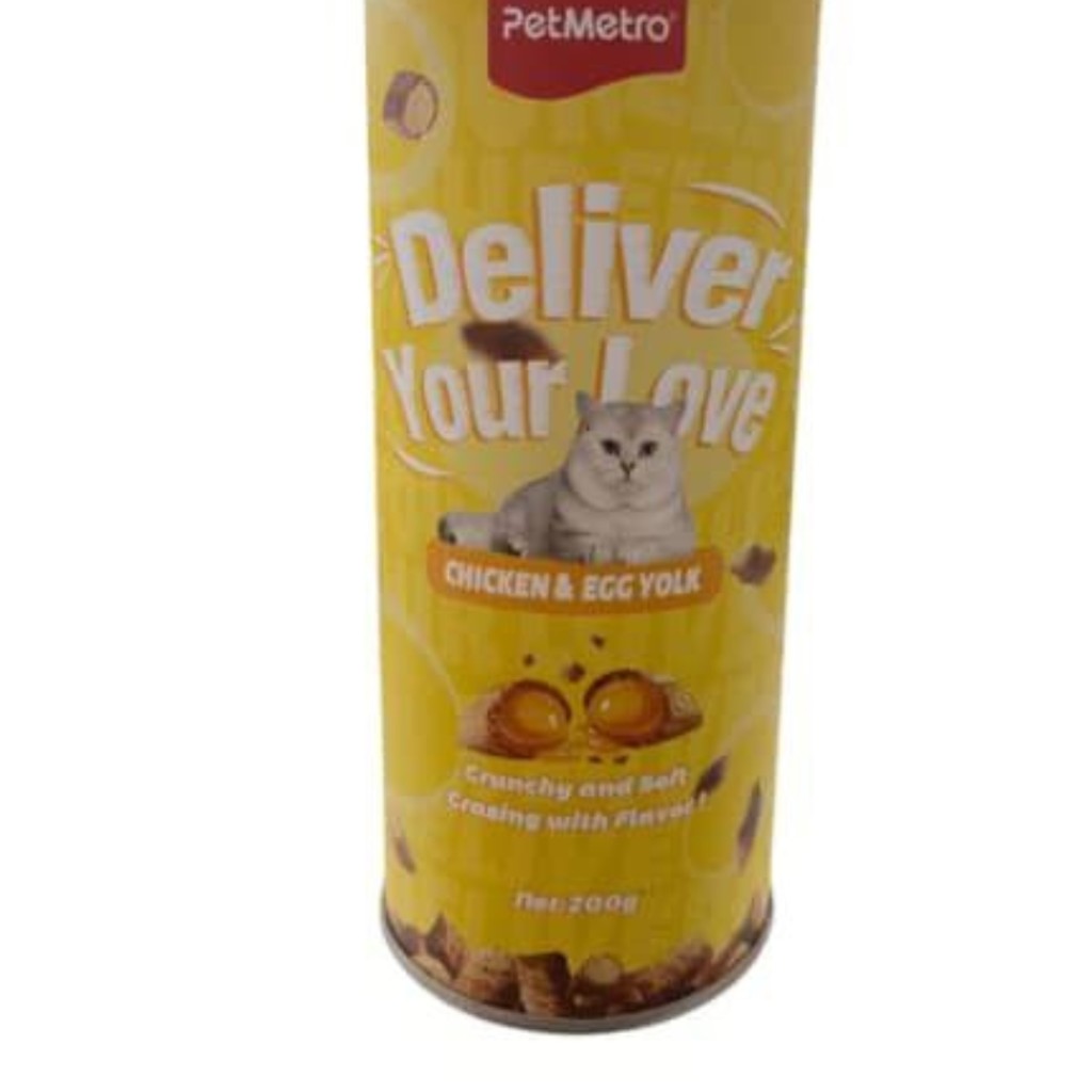 تشویقی مغزدار گربه پت مترو طعم مرغ و زرده تخم مرغ