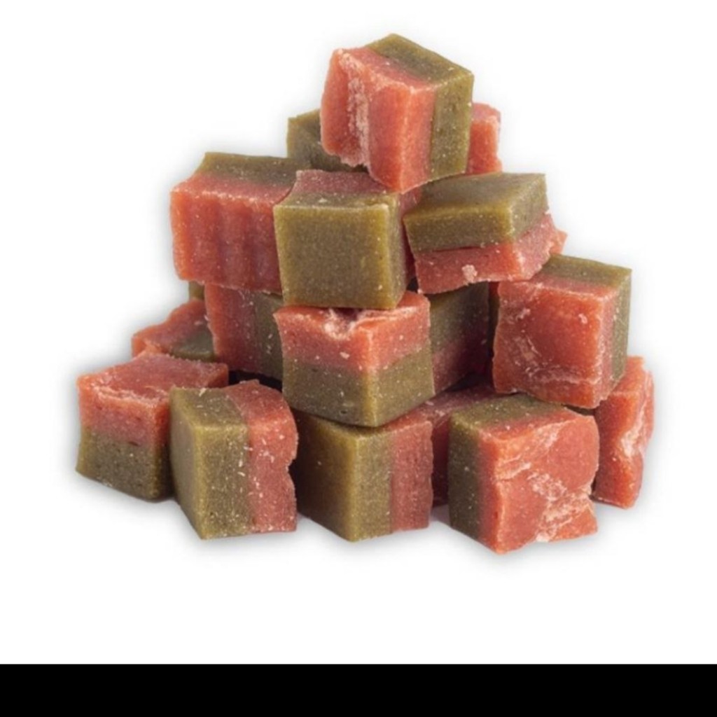 تشویقی یو اس پت مدل مکعبی گوشت و سبزیجات 100 گرمی