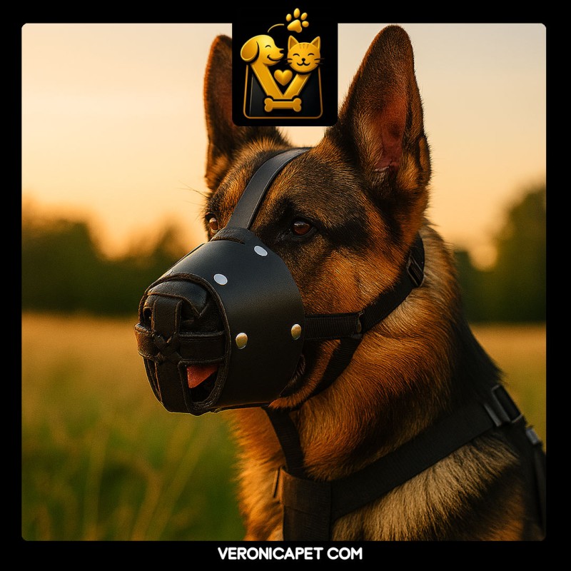 پوزه بند تمام چرمی سگ – در 3 سایز – کد 142