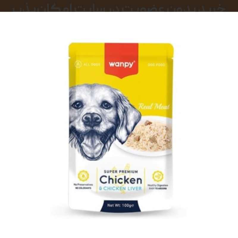 پوچ سگ ونپی با طعم مرغ و جگر Wanpy Super Premium Chicken & Liver وزن 100 گرم