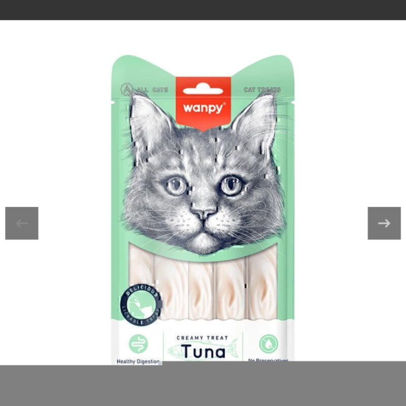 بستنی گربه ونپی با طعم ماهی تن و گوش ماهی Wanpy Treat Tuna & Scallop بسته 5 عددی