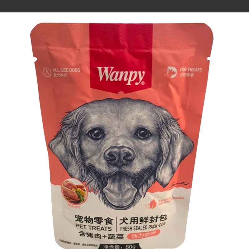 پوچ سگ ونپی با طعم گوشت خوک و سبزیجات Wanpy Pork & Vegetable وزن ۸۰ گرم