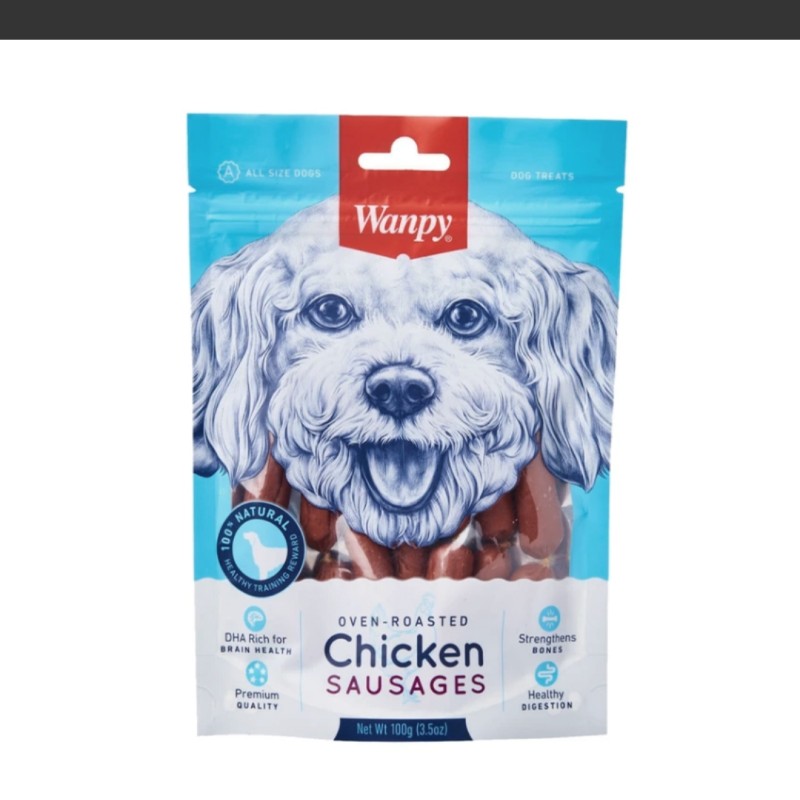 تشویقی سگ ونپی مدل Chicken Sausages وزن 100 گرم