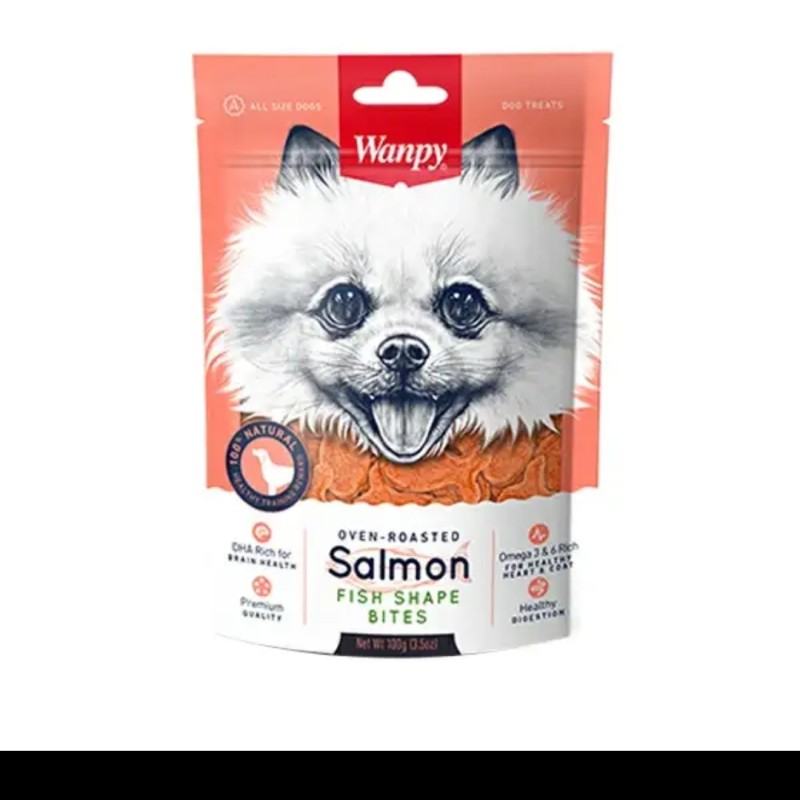 تشویقی سگ ونپی مدل Salmon Fish Shape Bites وزن 100 گرم