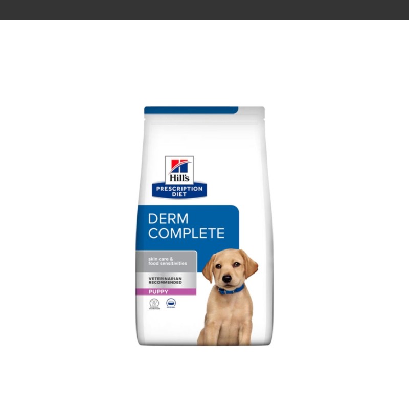 غذای خشک درمانی توله سگ هیلز برای تقویت پوست‌و‌مو و کاهش حساسیت Hill's Derm Complete Puppy وزن 4 کیلوگرم