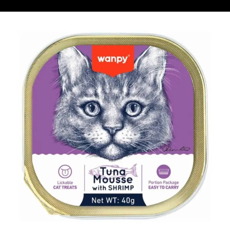 ووم گربه ونپی با طعم تن و میگو وزن 40 گرم