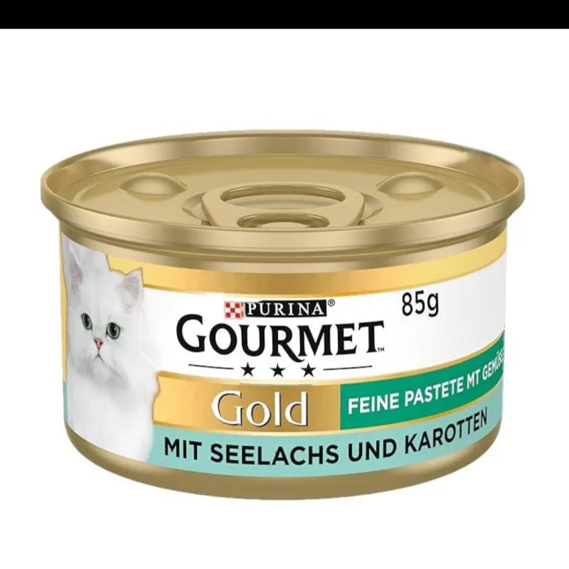 کنسرو گربه گورمت با طعم سالمون و هویج وزن 85 گرم