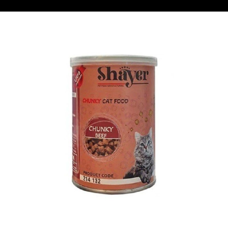 کنسرو گربه شایر با طعم گوشت مدل چانکی وزن 400 گرم