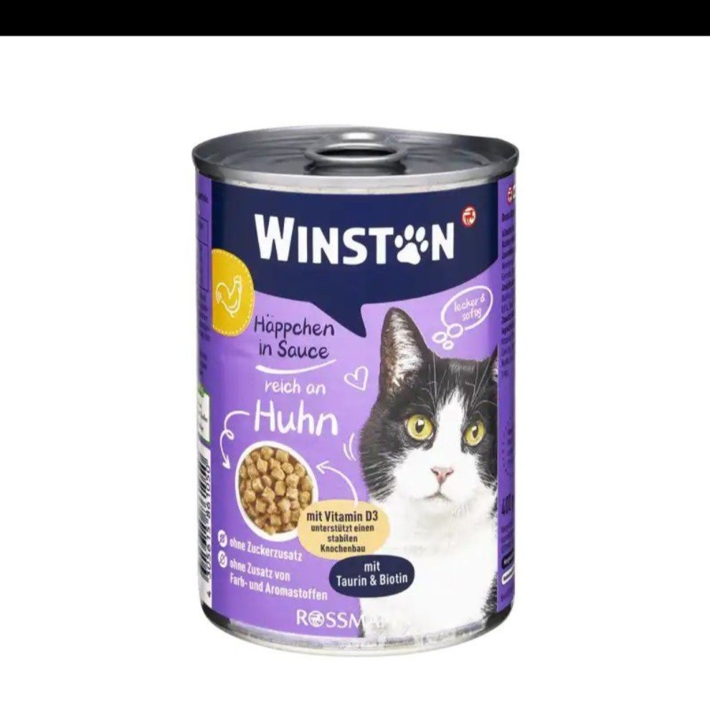 کنسرو گربه وینستون با طعم مرغ وزن 400 گرم