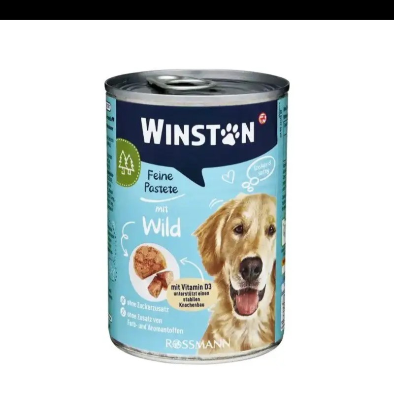 کنسرو سگ وینستون با طعم گوشت شکار وزن 400 گرم