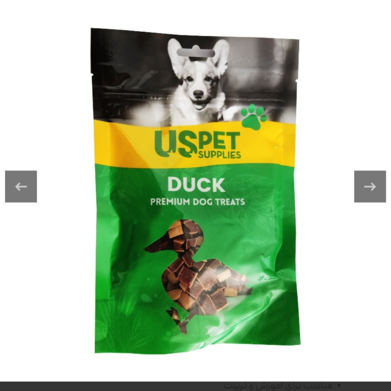 تشویقی نرم ضد پلاک های دندانی تهیه شده از گوشت اردک مناسب برای آموزش و تربیت مناسب سگ های بالغ از تمام نژادها پروتئین 20٪ / چربی 5 ٪‌ / فیبر 1٪ / خاکستر ۵٪ / رطوبت 18٪