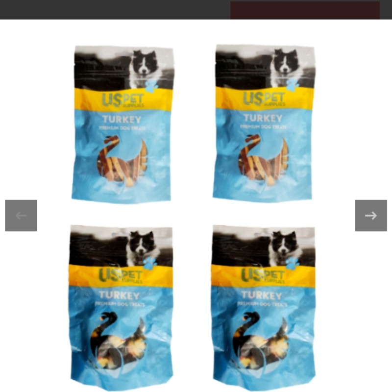 تشویقی سگ یو اس پت مدل پک گوشت بوقلمون USPet Turkey Pack بسته 4 عددی