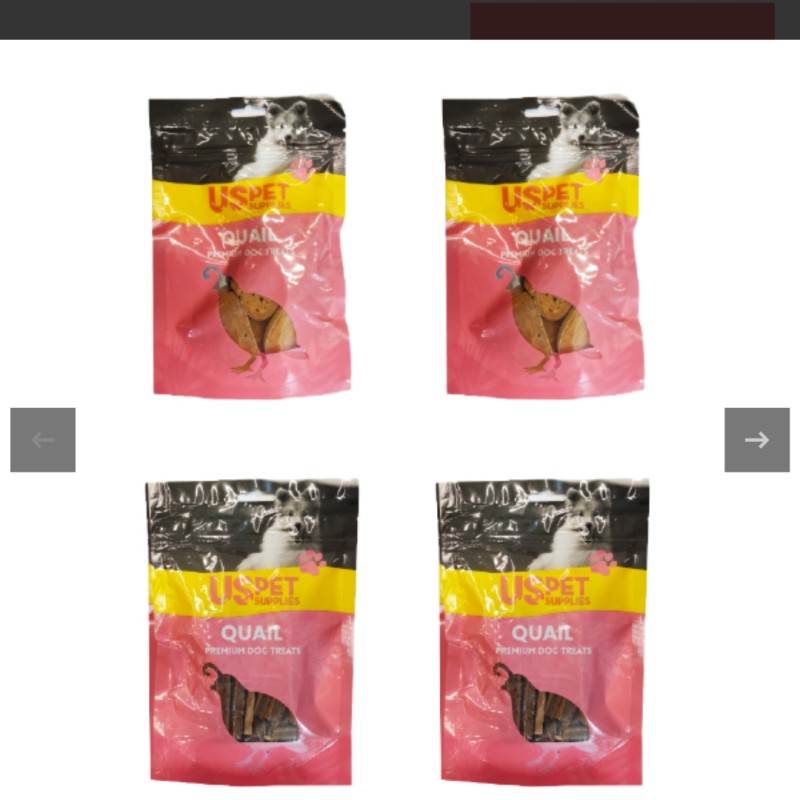 تشویقی سگ یو اس پت مدل پک گوشت بلدرچین USPet Quail Pack بسته 4 عددی