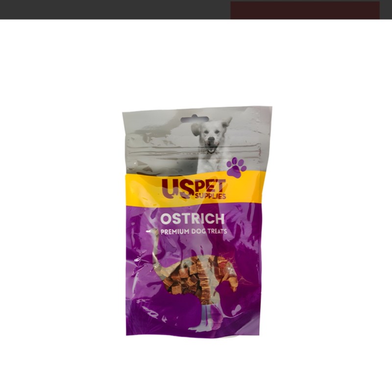 تشویقی سگ یو اس پت با طعم شترمرغ مدل حبه‌ای USPet Dog Treat Ostrich Marbled وزن 100 گرم