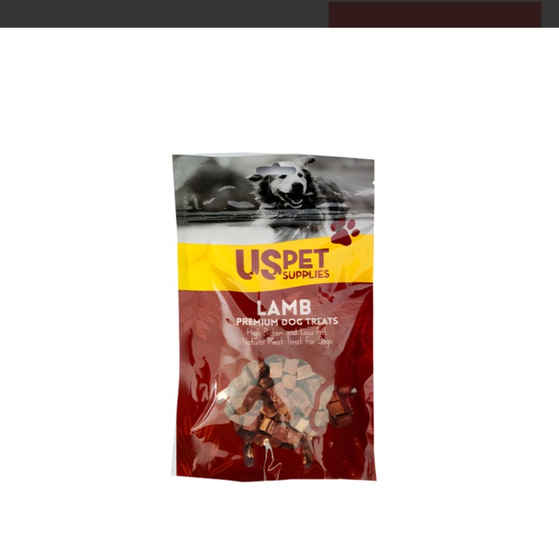 تشویقی سگ یو اس پت با طعم بره مدل حبه‌ای USPet Dog Treat Lamb Marbled وزن 100 گرم