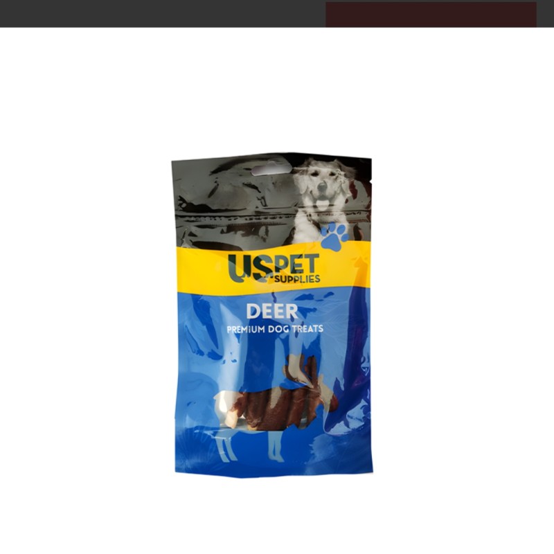 تشویقی سگ یو اس پت گوشت گوزن مدل دورپیچ USPet Dog Treat Deer Raw Hide Munchy وزن 100 گرم