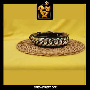 قلاده گردنی چرم گاونیش کارتیر دار |  آوش