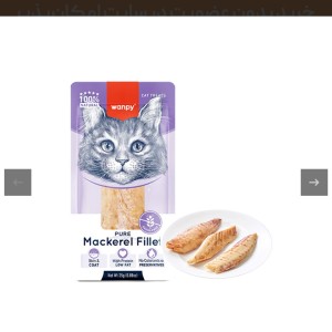 تشویقی گربه ونپی مدل فیله ماهی ماکرل Wanpy Mackerel Fillet for Cats وزن ۲۵ گرم