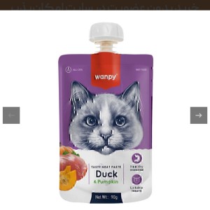 پودینگ غذای گربه ونپی با طعم اردک و کدو‌حلوایی Wanpy Soup Duck & Pumpkin وزن 90 گرم